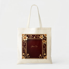 Bolsa Burgundy Golden Flowers