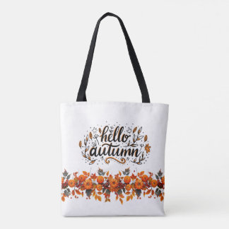 Bolsa com cópia "Hello Autumn" e abóbora