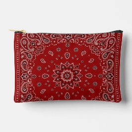 Bolsa com fecho de correr estampada com lenço verm