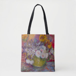 Bolsa com girassóis e Rosas de Vincent van Gogh