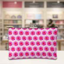 Bolsa com padrão contínuo de rosa cor-de-rosa
