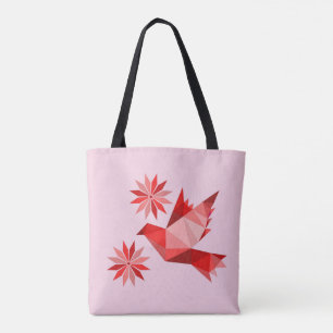 Bolsa com pássaro criativo com flor