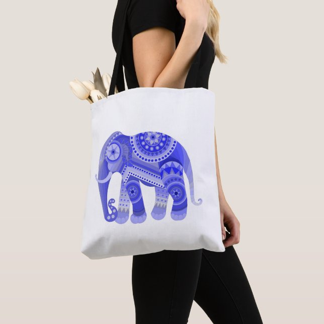 BOLSA com um elefante azul (Close Up)