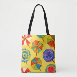 Bolsa con tema playero con sombrillas de mar