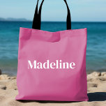 Bolsa cor-de-rosa personalizado para solteiros<br><div class="desc">Brincadeira, cor-de-rosa flerta com simples letra de bloco vertical para personalizar cada convidado na festa de solteira. Bonito favor para qualquer solteira de eventos, final de semana das meninas, reunião de família, festa de piscina e muito mais! Envie-me uma mensagem se você quiser algo diferente do que você vê aqui,...</div>