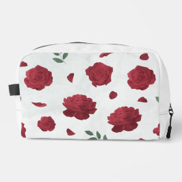 Bolsa Costurada com Estampa Floral de Rosas Vermel