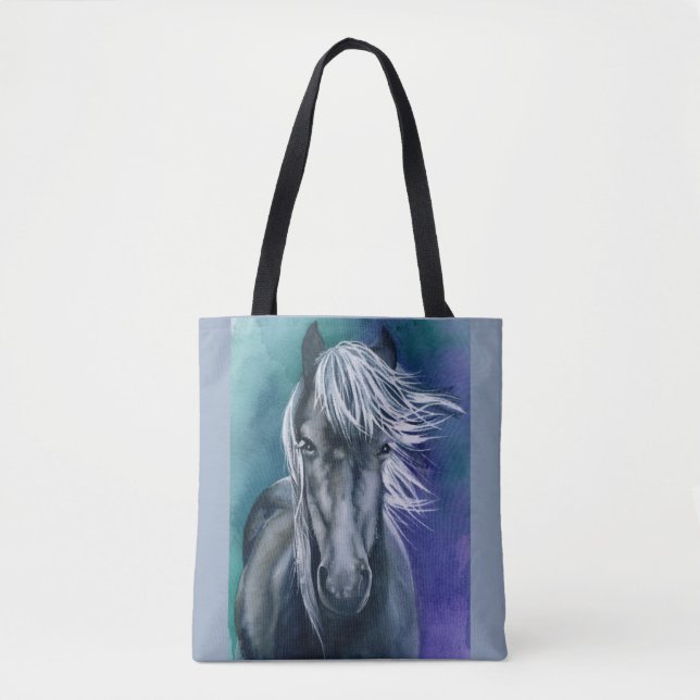 Bolsa cruz sobre bag Horse Watercolor Boho Chic (Frente)