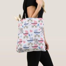 Bolsa Cute Tote Carrinho de Bebê Elefante Rosa & A