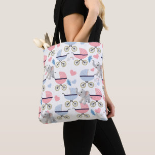 Bolsa Cute Tote Carrinho de Bebê Elefante Rosa & A