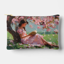 Bolsa da Menina Lendo sob Cerejeiras