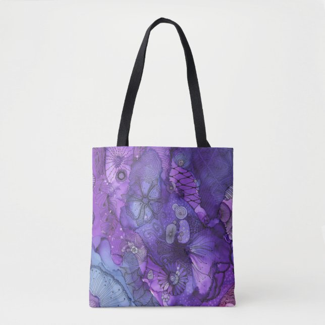 Bolsa de Abstrato com brilho roxo (Frente)