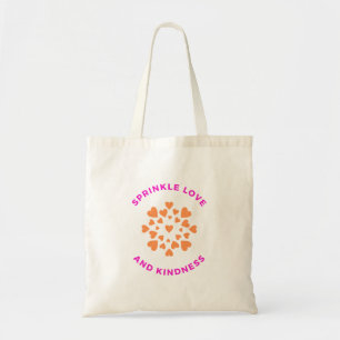Bolsa de amor e gentileza cor-de-rosa e laranja