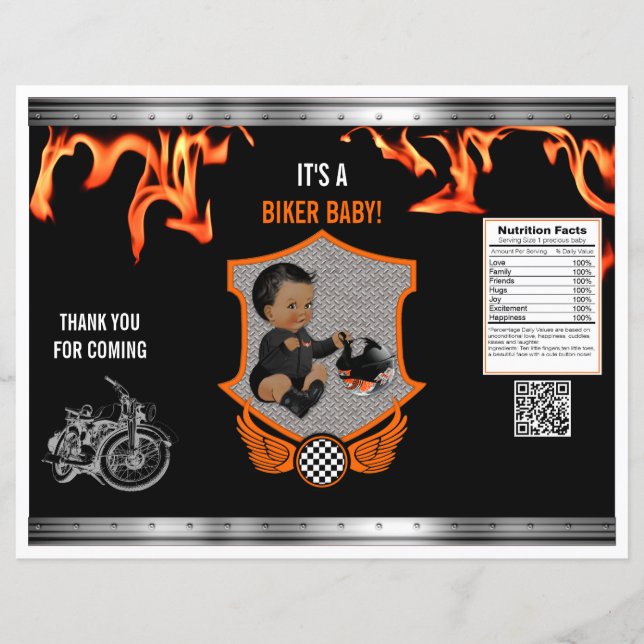 Bolsa de Batata Frita Laranja Preta para Motocicli (Frente)