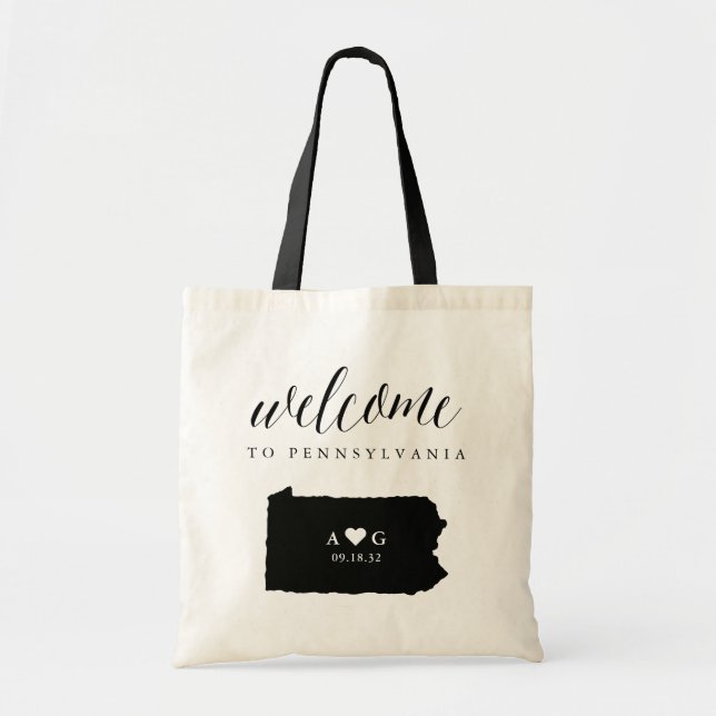 Bolsa de Boas-vindas ao Casamento Silhouette do Es (Frente)