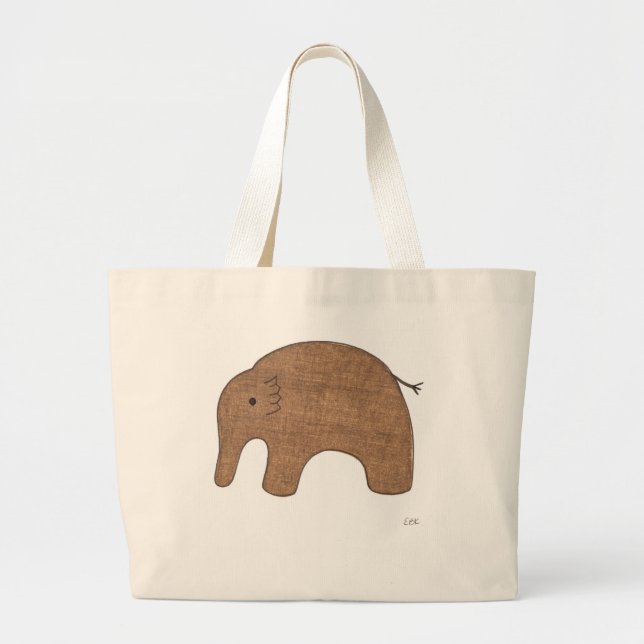 Bolsa de Canvas Bonita - Elefante Bebê #1-Erin - A (Frente)