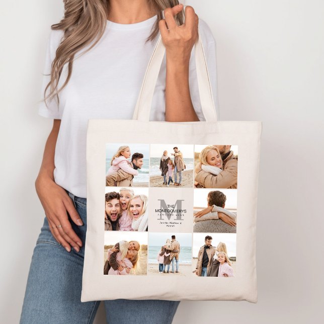 bolsa de Canvas de Colagem de Fotos da Família 8 (Criador carregado)