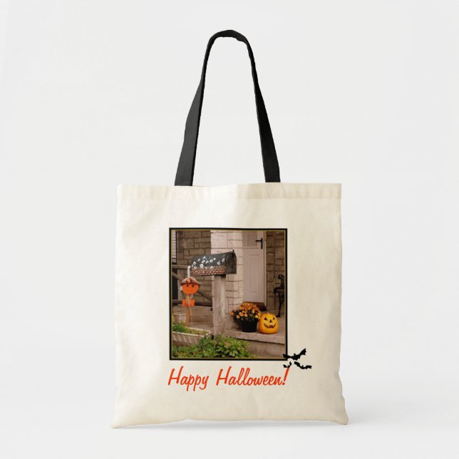 bolsa de Canvas de orçamento 'Porch Halloween' (Frente)