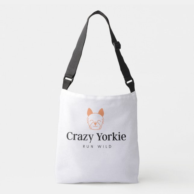 Bolsa de canvas Premium do Yorkie louco (Frente)