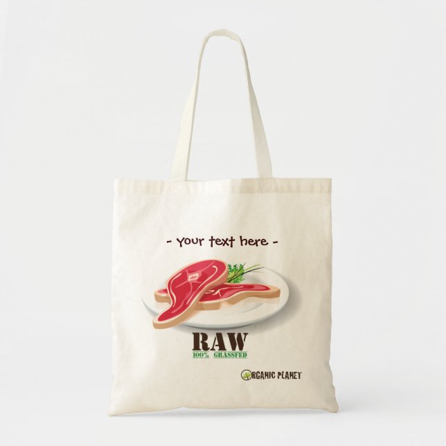 Bolsa de canvas Raw Steak Orgânico (Frente)