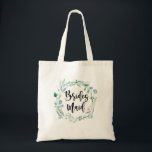 Bolsa de Casamento Botânico de Bridesmaid Gift Gre<br><div class="desc">Bolsa de presente moderno de madrinha com verde botânico. Festa de casamento.</div>