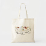 Bolsa de Casamento Floral Personalizado do Estilo<br><div class="desc">Procurando um presente bonito para sua festa noiva? Confira este Totebag Floral Personalizado do Estilo de Script Bridesmaid.</div>