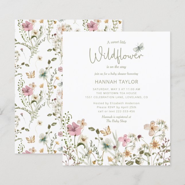 Bolsa de Chá de fraldas de Flor Selvagem de Orçame (Frente/Verso)