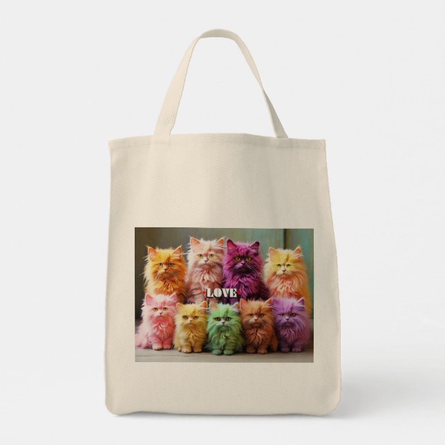Bolsa de compra com Ilustração de Cat (Verso)