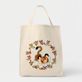 Bolsa de compra de Tigres de Cartoon (Azul)