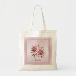 Bolsa de Compras de Flores Rosa Moderno
