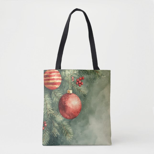 Bolsa de Cores Vermelhas e Verdes Festivas (Frente)