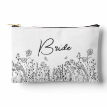 Bolsa de Cosméticos Floral Moderno para Noiva com 