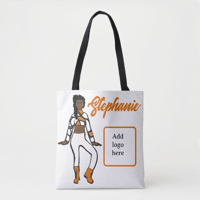 Bolsa de Dançarino Personalizado (Branco Laranja) (Frente)