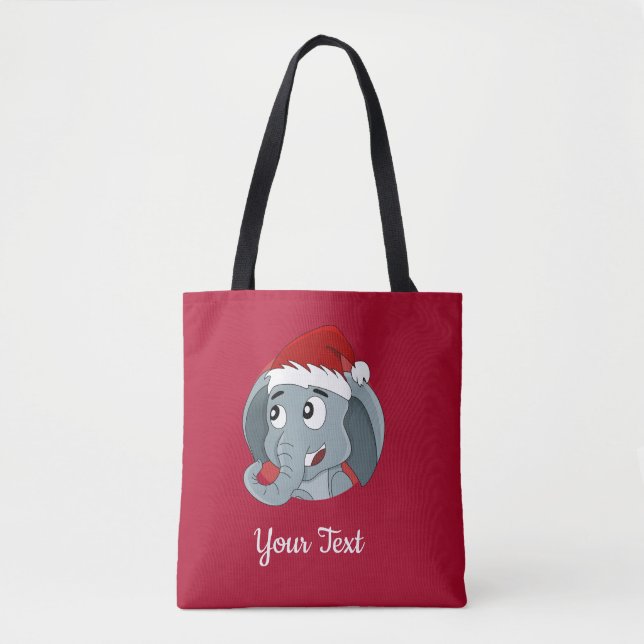 Bolsa de desenho animado de elefante natalino (Frente)