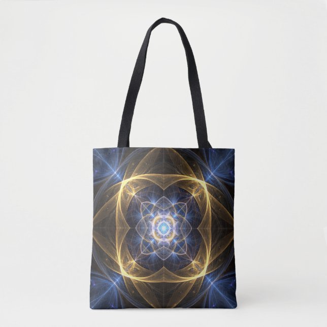 Bolsa de Energia Fractal Azul Dourada brilhante (Frente)
