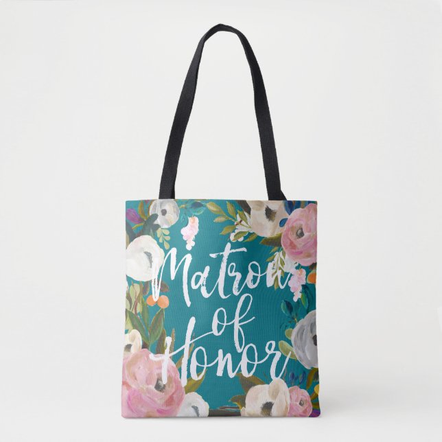 Bolsa de festa de casamento com floral escovado pa (Frente)