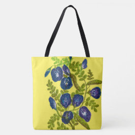 Bolsa de flores azuis