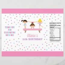 Bolsa de fritura de aniversário da ginástica