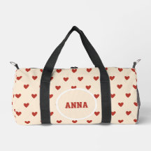 Bolsa de Ginástica Padrão Corações Rosa Sem Costur