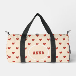 Bolsa de Ginástica Padrão Corações Rosa Sem Costur