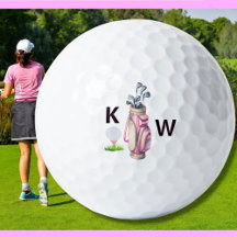 Bolsa de Golfe Rosa Encantadora Personalizada Mono