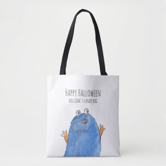 Bolsa de Halloween Personalizado de Monograma Mono (Frente)