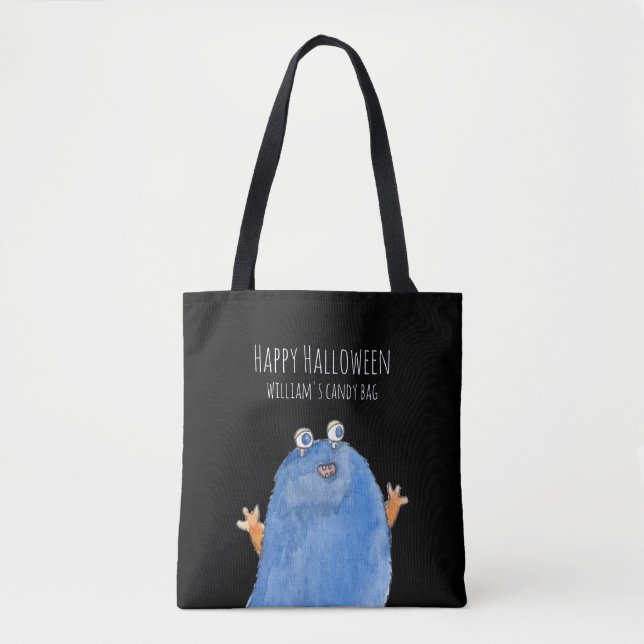 Bolsa de Halloween Personalizado de Monograma Mono (Frente)