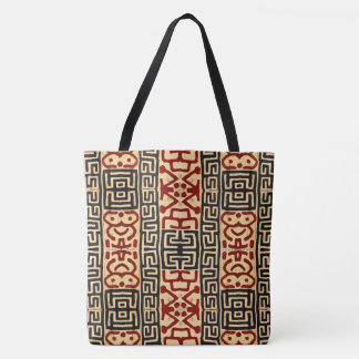 Bolsa de Impressão de Kuba Africano em Tan, Preto 