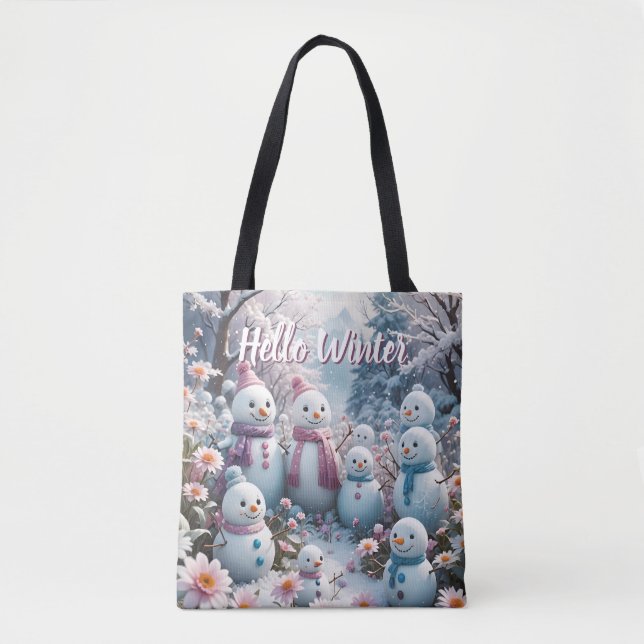 Bolsa de inverno da família Happy Snowman (Frente)