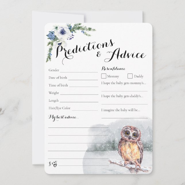 Bolsa de inverno, Snowy Baby Predications & Advice (Frente)