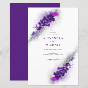 Bolsa de Lavander Roxo de Orçamento Convite para 