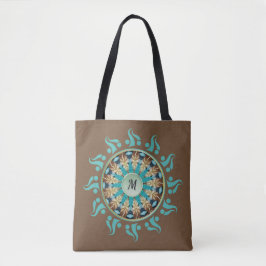 Bolsa de Mandala Sun Turquoise, castanha, azul e t