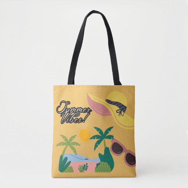 Bolsa de mão amarela Summer Vibes (Frente)