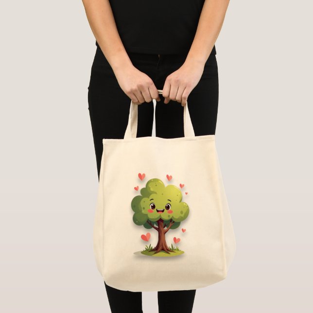 Bolsa de mão Árvore Amor Corações Vermelhos  (Frente (produto))