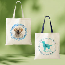 Bolsa de mão azul pastel personalizada para labrad